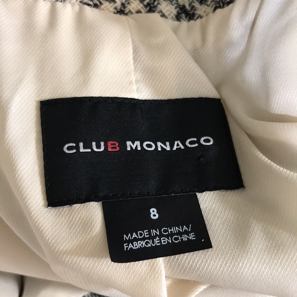 Club Monaco Wool Blend Glen Plaid Blazer Size 8 - Picture 14 of 15